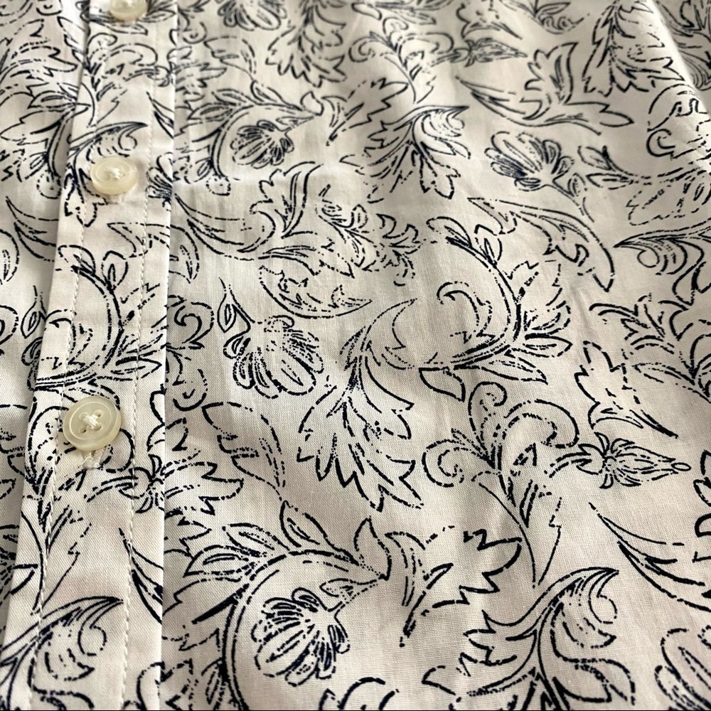 Fleur Bleue Floral Cotton Button-down Shirt Medium Casual - Picture 7 of 13